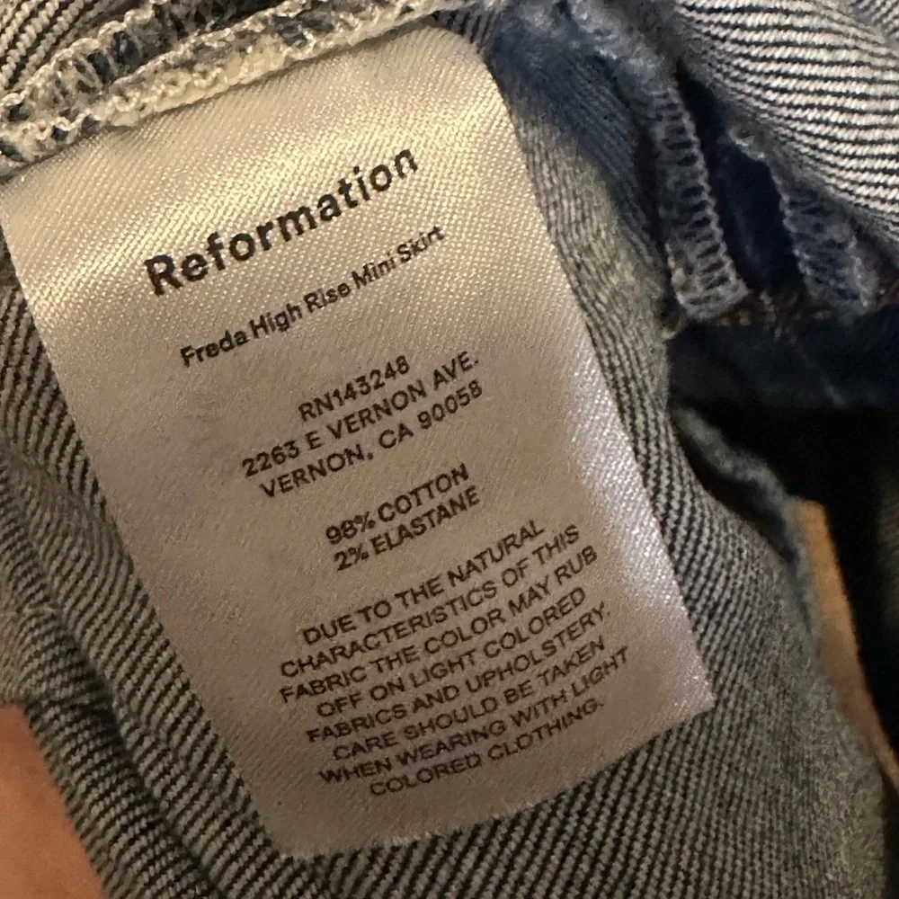 Reformation Freda high waist denim miniskirt size 28